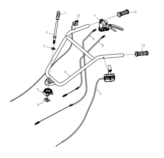Picture of Manubrio 095 (K800 H - SN TA32) Motozappa