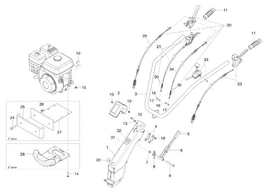 Picture of Piantone e stegole BRIK (K700 H) Motocoltivatore
