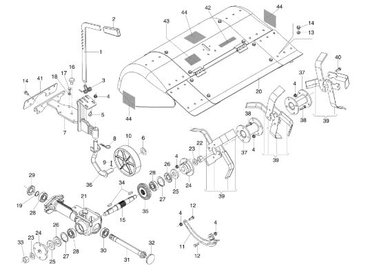 Picture of Fresa 80 cm con cofano registrabile e attacco fisso 69219067 MAK 17 S Motocoltivatore