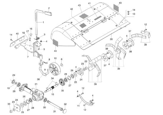 Picture of Fresa 70 cm con cofano registrabile e attacco fisso 69219069 MAK 17 S Motocoltivatore