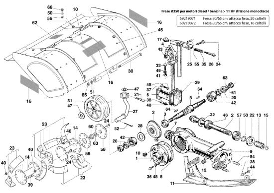Picture of Fresa per motori > 11HP 69219071/69219072 MAK 17 S Motocoltivatore