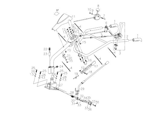 Picture of Manubrio 105 S (K800 HC - EURO5) Motozappa