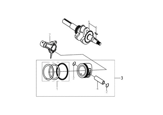 Picture of Albero e pistone 105 S (K800 HC - EURO5) Motozappa