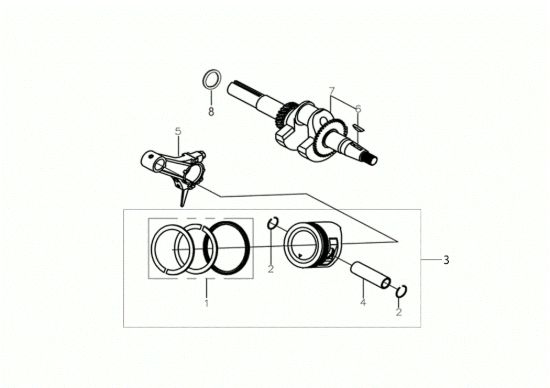 Picture of Albero e pistone 118 (K900 HR) - EURO5 Motozappa