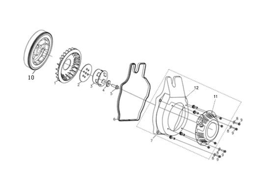 Picture of Avviamento completo MOTORE K7000 HD - conico / conical Motore