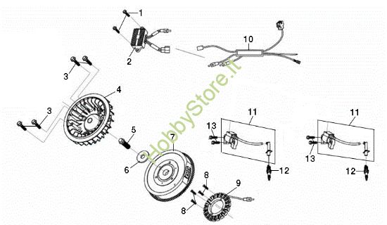 Picture of Volano e bobina EF 92/24 KH (K2400AVD TWIN) Cat.2020 Trattorino