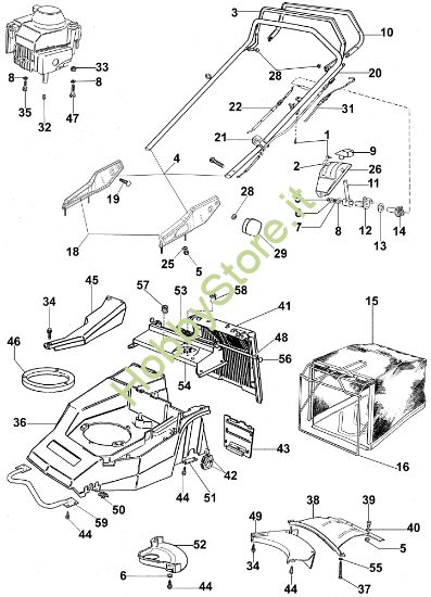 Picture of Manubrio tipo nuovo (Da gennaio 2003) MR 534 TBJ Rasaerba