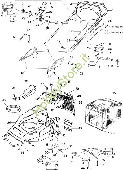 Picture of Manubrio tipo nuovo (Da gennaio 2003) MR 534 TBVI Rasaerba