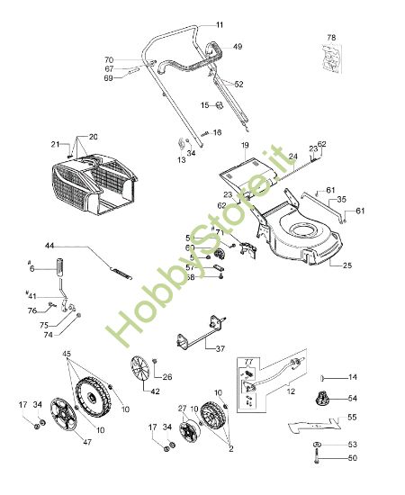 Picture of Esploso completo LH 48 PK Rasaerba