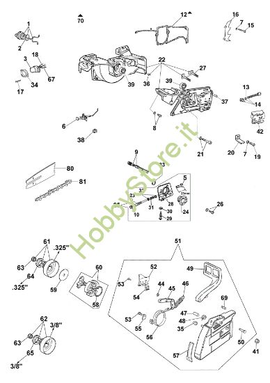 Picture of Basamento e freno MT 6300 Motosega