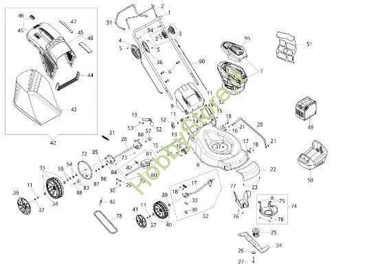 Picture of Esploso completo LRi 44 T Rasaerba
