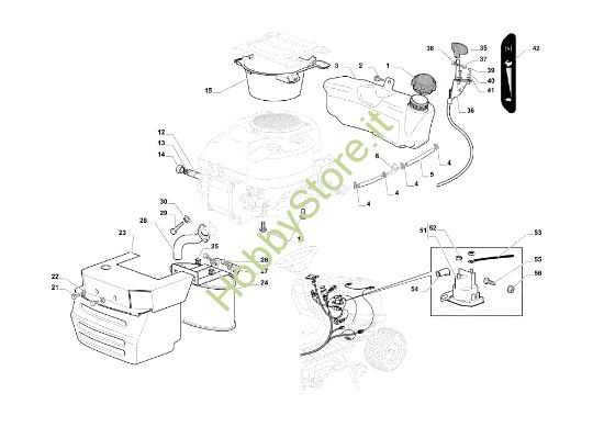 Picture of Serbatoio, marmitta e protezioni EF 84/14,5 K H Cat. 2022 Trattorino