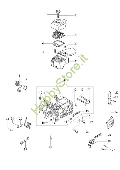 Picture of Serbatoio e filtro aria 147 Motosega