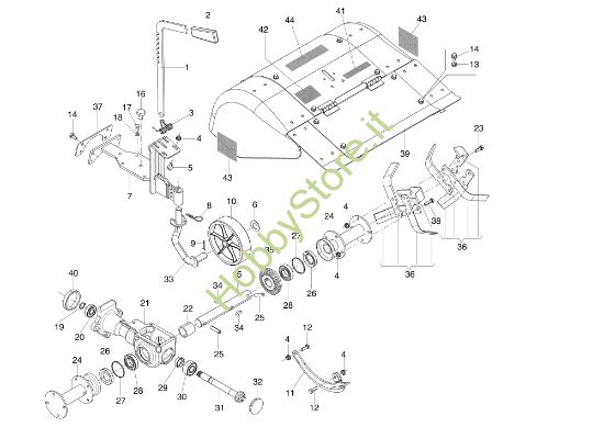 Picture of Fresa 60 cm con cofano registrabile e attacco fisso 69219103 405 S Motocoltivatore