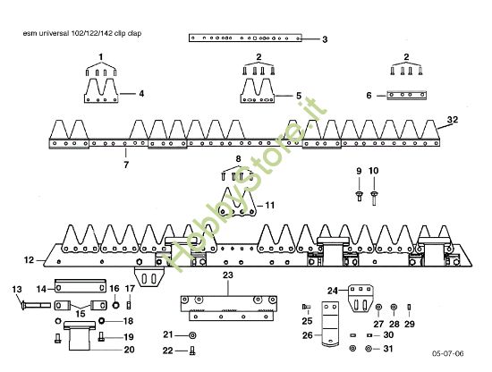 Picture of Barra falciante clip clap 69229035/69229036/69229021 407 S Motocoltivatore