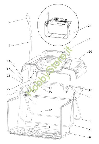 Picture of Sacco raccoglierba EF 106/24 KH (K2400AVD V-twin - EURO5) Cat. 2023 Trattorino