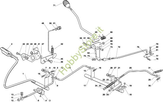 Picture of Comando trasmissione e freno EF 102C/13,5M Cat.2003 Trattorino