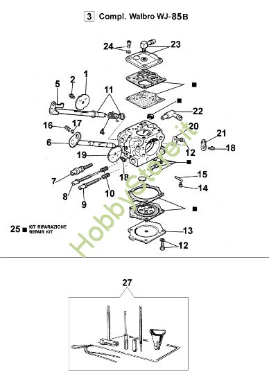 Picture of Carburatore WJ-85B 185 HD Motosega