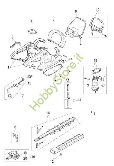 Picture of Esploso (Fino a 5947020000) TS 601 E Tagliasiepi elettrico