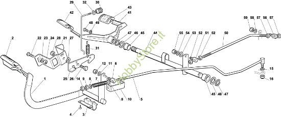 Picture of Comando trasmissione e freno EF 102C/15,5H Cat.2004 Trattorino