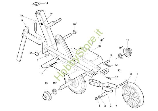 Picture of Telaio (Manubrio fisso) MZ 2060 (EN709) Motozappa
