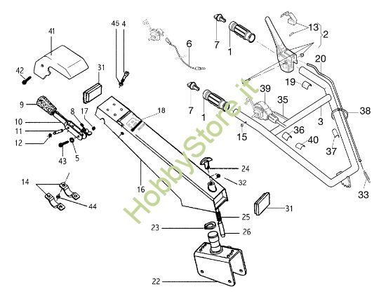 Picture of Stegola e comandi MZ 2100R (EN709) Motozappa