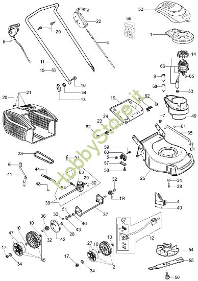 Picture of Esploso completo (Da gennaio 2012) LR 48 TE Rasaerba elettrico