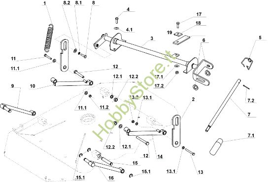 Picture of Regolazione piatto di taglio TUAREG 92 Cat.2005 Trattorino