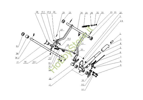 Picture of Regolazione piatto di taglio EF 104J/15,5H Cat.2005 Trattorino