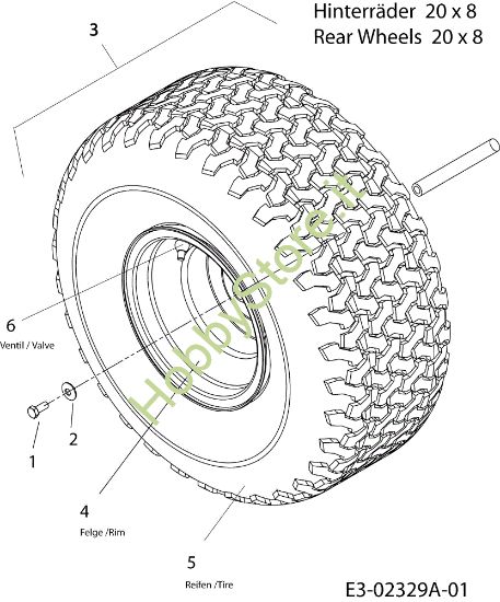 Picture of Ruote posteriori FORMULA 108/15,5 H Cat.2006 Trattorino
