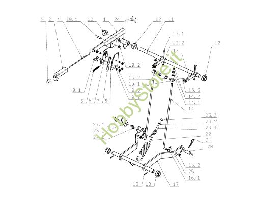 Picture of Regolazione piatto di taglio EF 104J/18H Cat.2006-2007 Trattorino