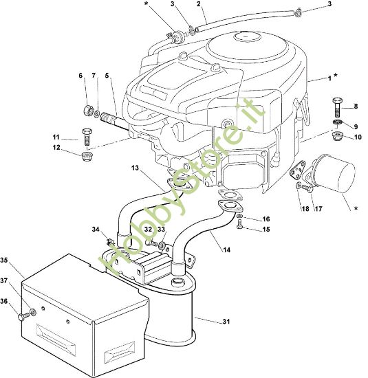 Picture of Motore EF 102C/20H Cat.2007 Trattorino