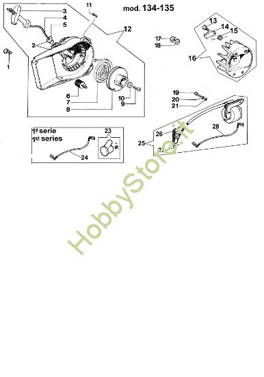 Picture of Gruppo avviamento 134 Motosega