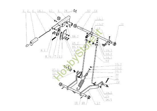 Picture of Regolazione piatto di taglio EF 105J/16H Cat.2008 Trattorino