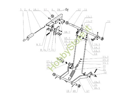 Picture of Regolazione piatto di taglio EF 105J/17,5H Cat.2008 Trattorino