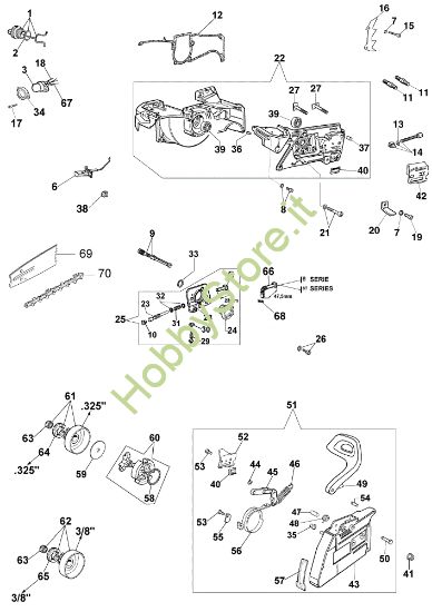 Picture of Basamento e freno 156 Motosega