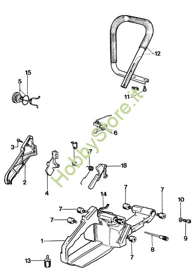 Picture of Impugnatura e serbatoio 180 Motosega
