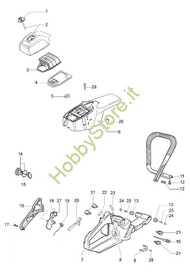 Picture of Serbatoio e filtro aria MT 7200 Motosega
