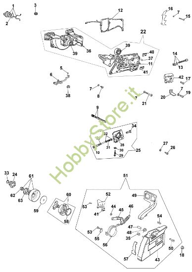 Picture of Basamento, freno e frizione 181 Motosega