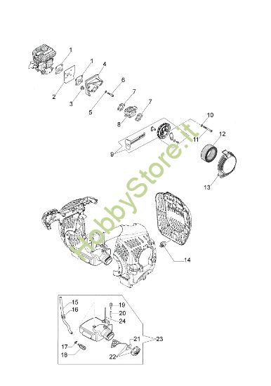 Picture of Serbatoio e filtro aria Unità motore