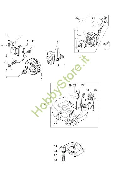 Picture of Avviamento e serbatoio 8250 RL Decespugliatore