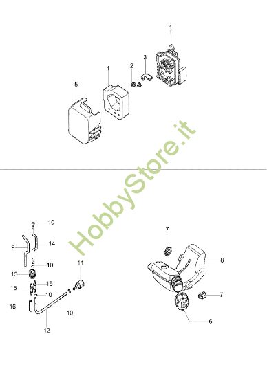 Picture of Serbatoio e filtro aria MZ 2030 Motozappa