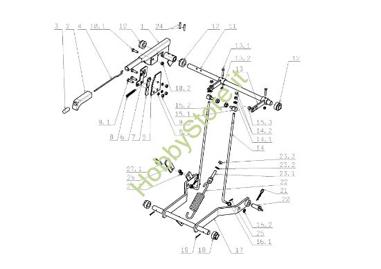 Picture of Regolazione piatto di taglio EF 105J/16H Cat.2009 Trattorino