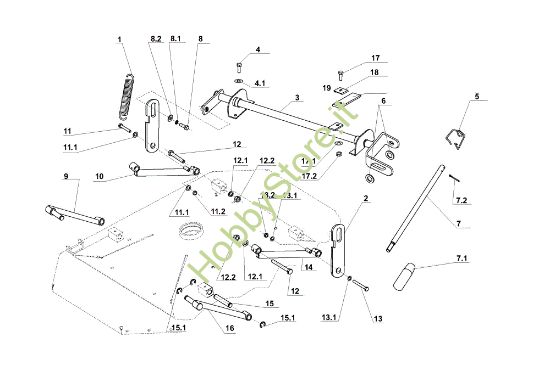 Picture of Regolazione piatto di taglio TUAREG 92 Cat.2009 Trattorino