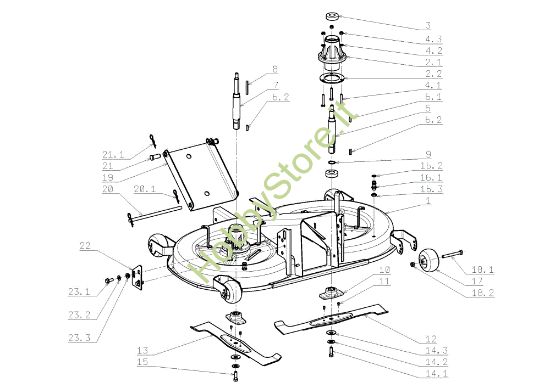 Picture of Piatto di taglio (1/2) EF 104J/21 Intek 2009 Trattorino (solo per il mercato tedesco)