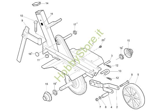 Picture of Telaio (Manubrio fisso) 102 (Fino/Until 2009) Motozappa