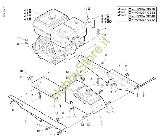 Picture of Telaio e motore NTS 80 (Fino/Until 2009) Trinciasarmenti
