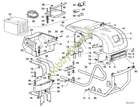 Picture of Cofano (Vers. 1) KAM 5 (Fino/Until 2009) Motocoltivatore