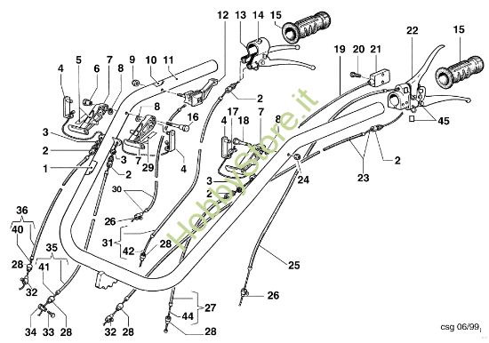 Picture of Stegole e comandi KAM 5 (Fino/Until 2009) Motocoltivatore