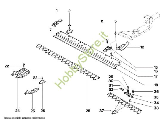 Picture of Barra falciante speciale KAM 5 (Fino/Until 2009) Motocoltivatore